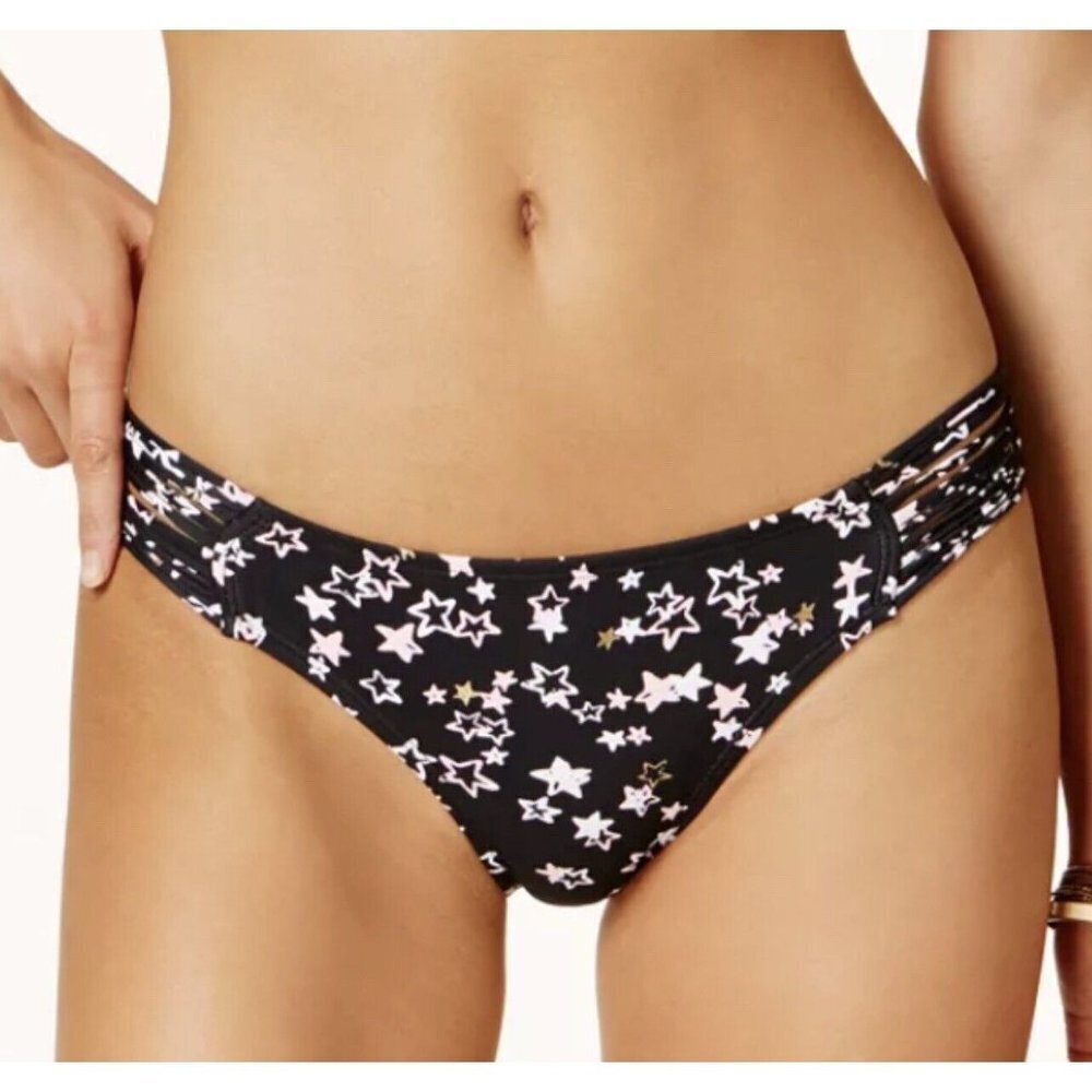 New Hula Honey Bikini Bottoms Small Juniors Star Struck Strappy Sides Cheeky S